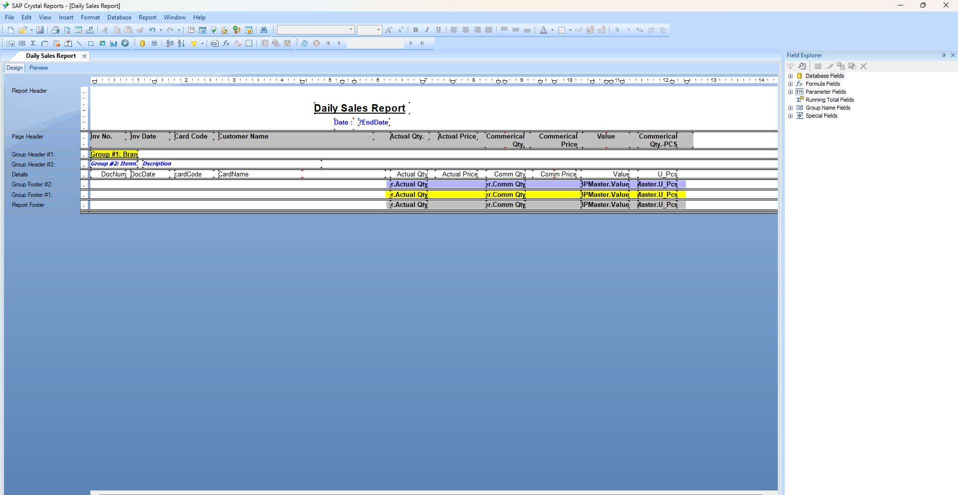 SAP B1 Custom Report SQL Hana