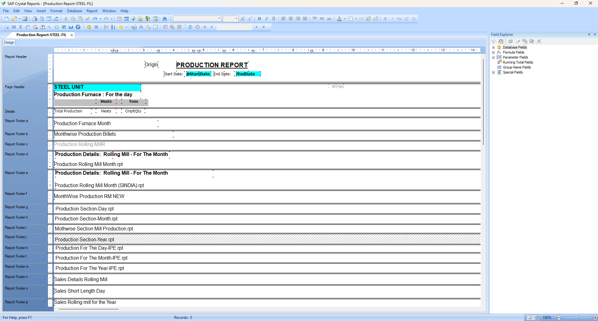 SAP B1 Inventory and Production Dashboard SQL Hana